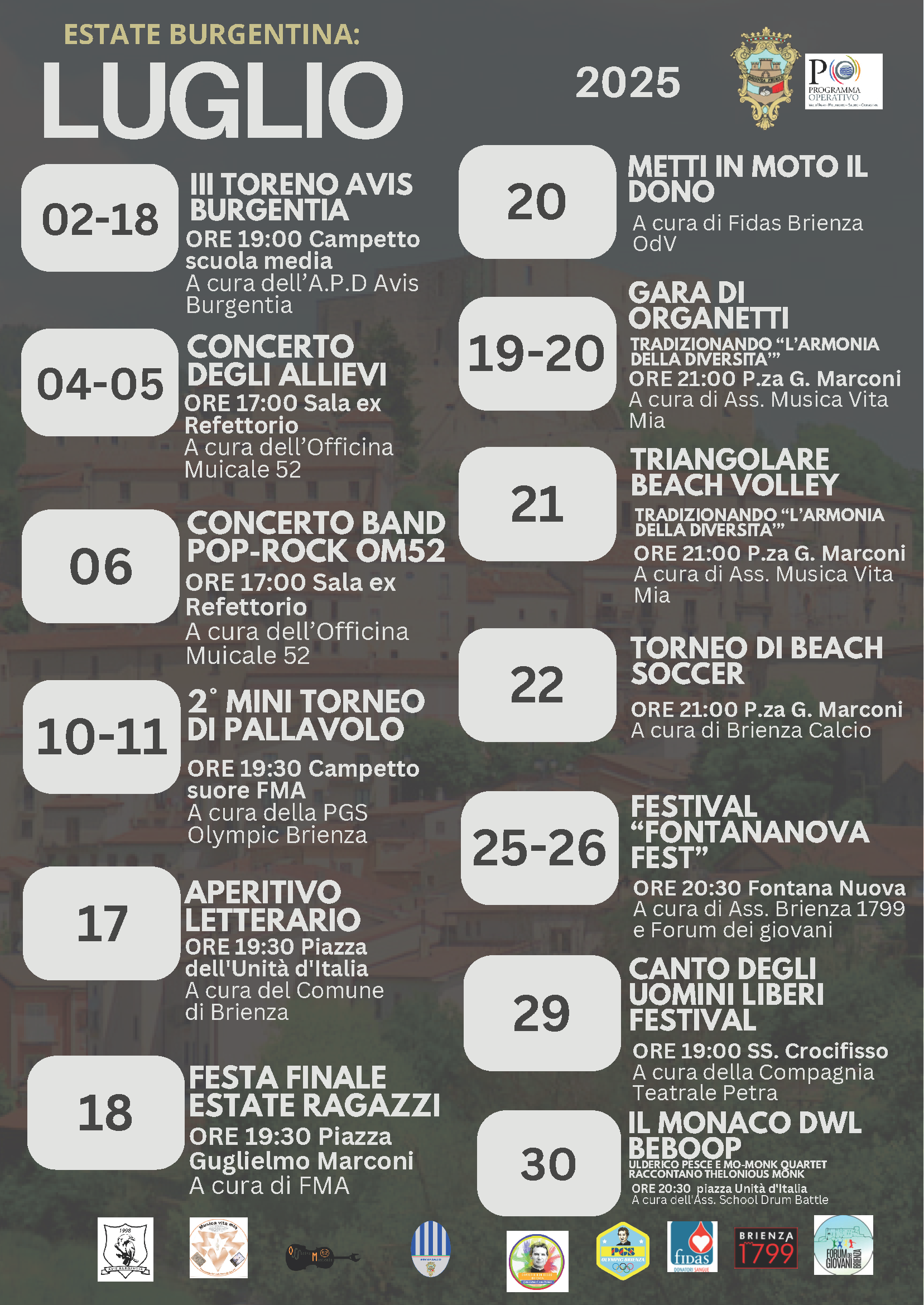 Calendario Estate Burgentina